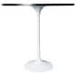 Leisuremod LeisureMod Verve Collection Modern Bar Height Table White Base with 48 Round Black Marbelized Sintered Stone Top, , large
