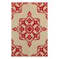 Oriental Weavers Cayman 97R 6"7" x 9"6" Sand/Red Area Rug, , large
