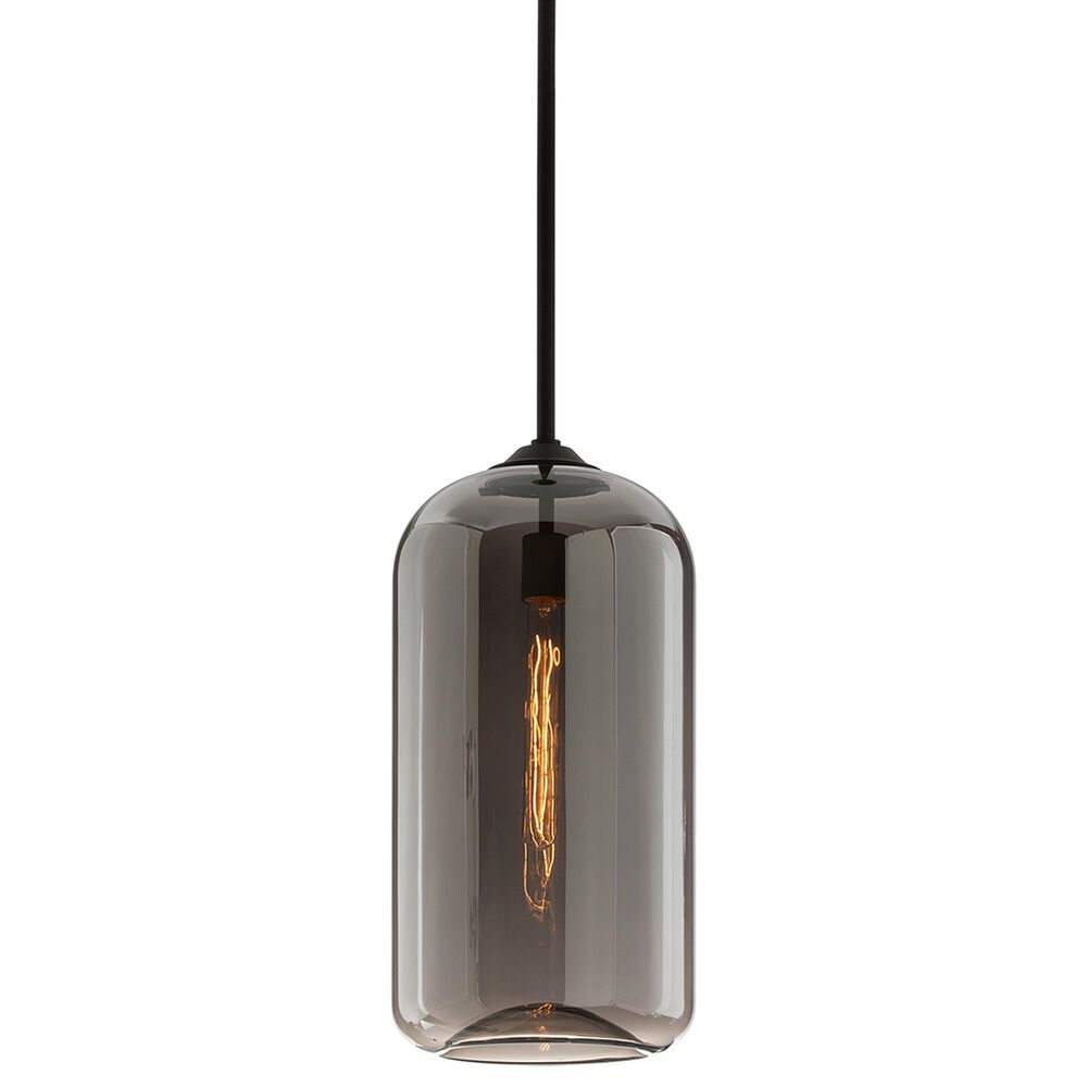 Troy Lighting District 10" 1-Light Pendant in Soft Black and Smoke, , large