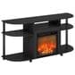 HOMLUX 47" Curved TV Stand with Electric Fireplace in Americano and Black, , large