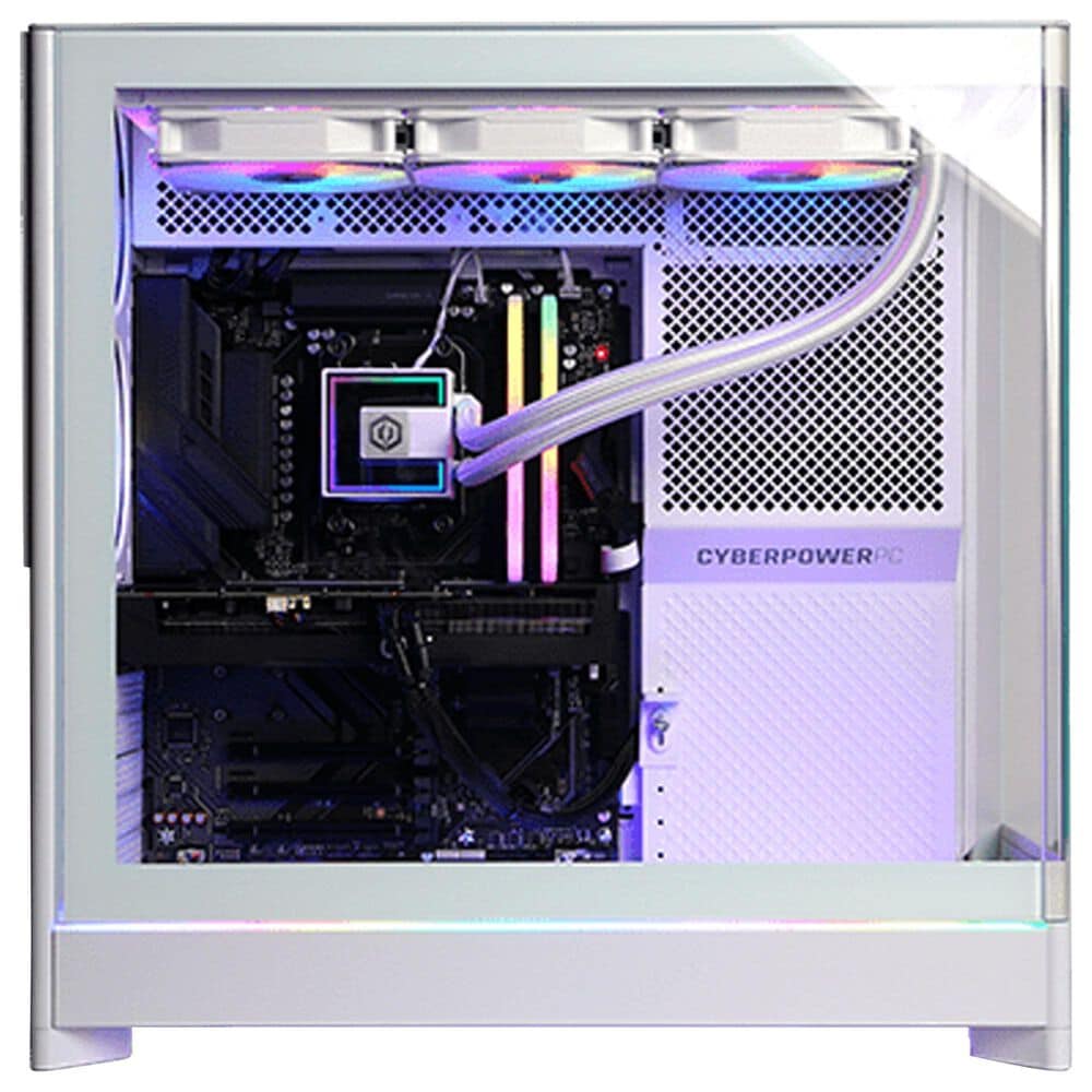 CyberPowerPC Gamer Supreme Gaming Desktop | AMD Ryzen 9 9900X - 32GB RAM - AMD Radeon RX 9070 XT Graphics - 2TB SSD in White, , large