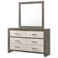 Crown Mark Rhett 6-Drawer Dresser and Mirror in Gray and White, , large
