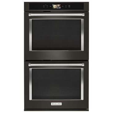 KitchenAid 30" Double Wall Oven in Black Stainless Steel, , large