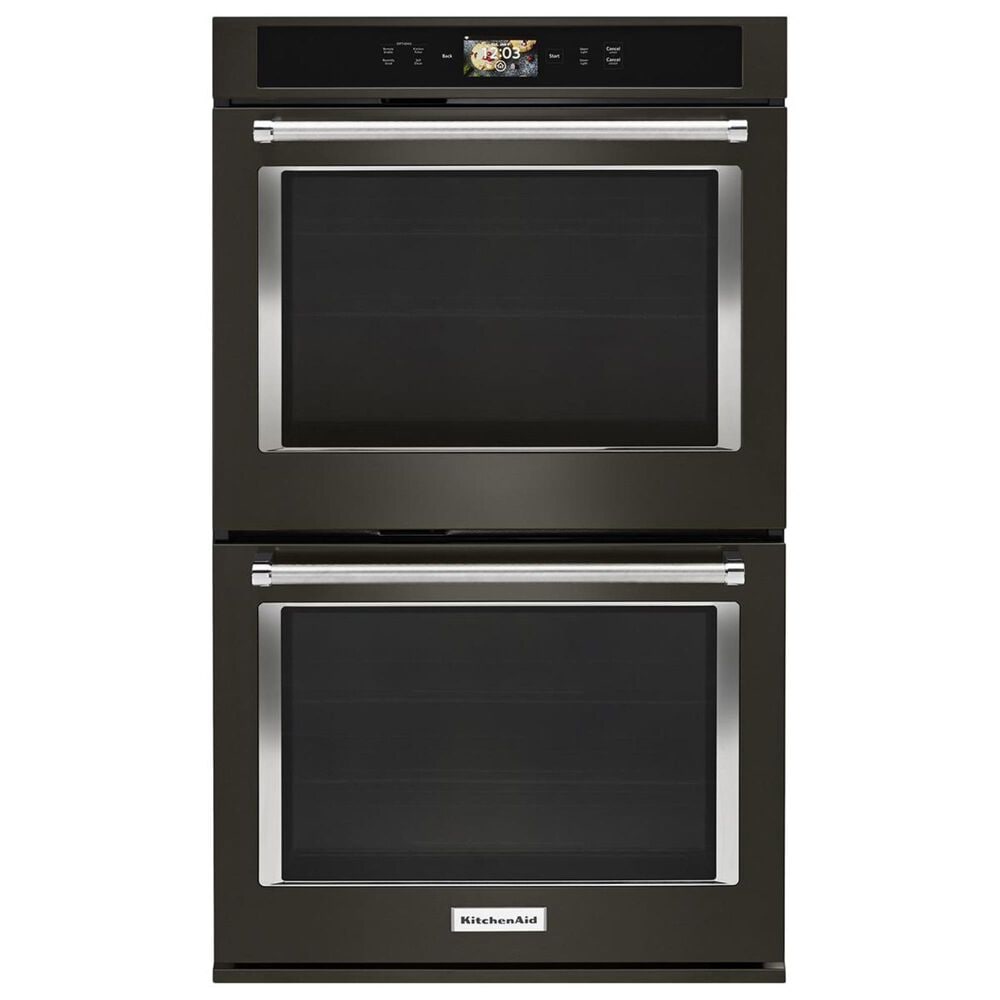 KitchenAid 30" Double Wall Oven in Black Stainless Steel, , large