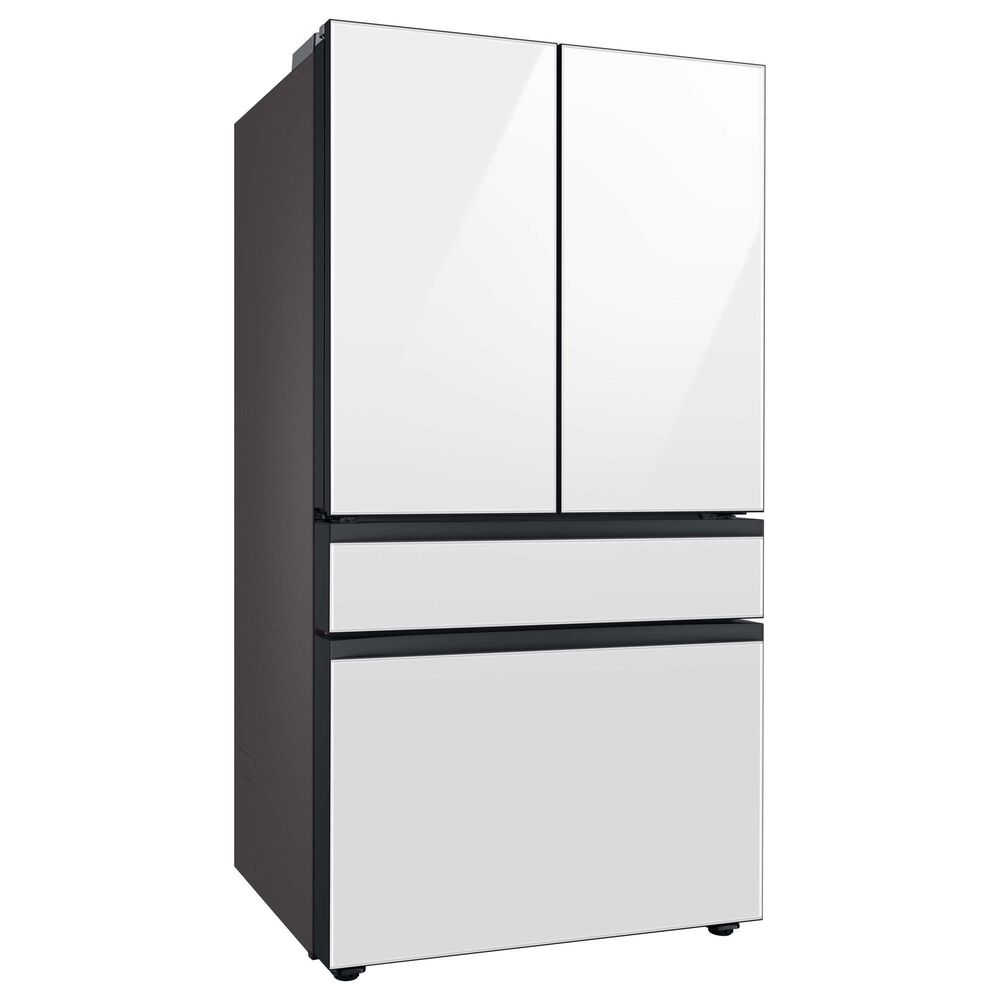 Samsung Bespoke 29 Cu. Ft. 4-Door French Door Refrigerator with Beverage Center in White Glass Panels, , large