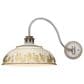Golden Lighting Kinsley 1-Light Wall Sconce with Antique Ivory Shade in Aged Galvanized Steel, , large