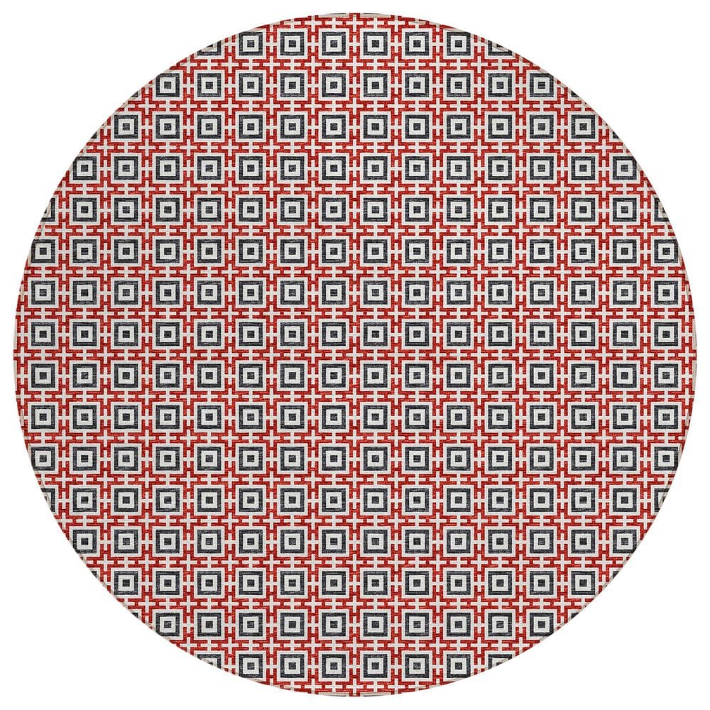 Dalyn Rug Company Marlo 6" Round Red Indoor/Outdoor Area Rug, , large