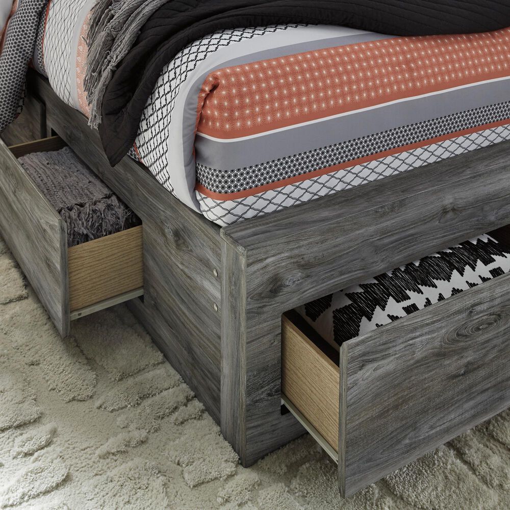 Ashley Baystorm King Panel Bed with 4 Storage Drawers in Gray, , large