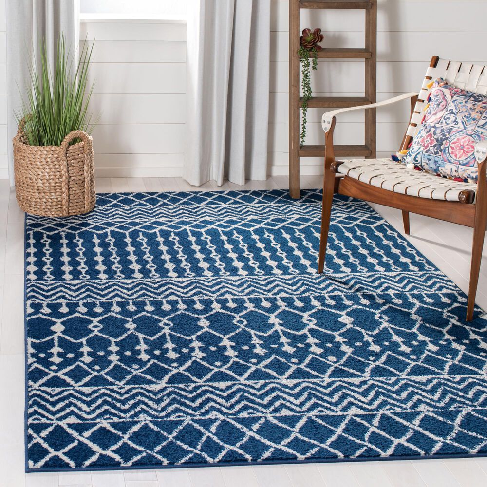 Safavieh Tulum TUL270N 4&#39; x 6&#39; Navy and Ivory Area Rug, , large