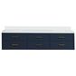 Lexora Home Castor 80" Double Bathroom Vanity in Blue with 2 cm White Cultured Marble Top and Rectangular Sinks, , large