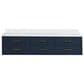 Lexora Home Castor 80" Double Bathroom Vanity in Blue with 2 cm White Cultured Marble Top and Rectangular Sinks, , large