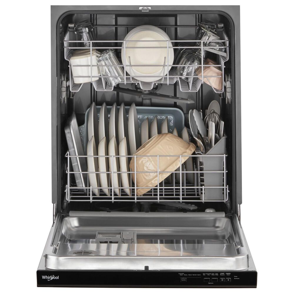 Whirlpool 24&quot; Pocket Handle Dishwasher in Black, , large