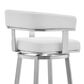 Blue River Lorin 26" Swivel Counter Stool with White Cushion in Stainless Steel, , large