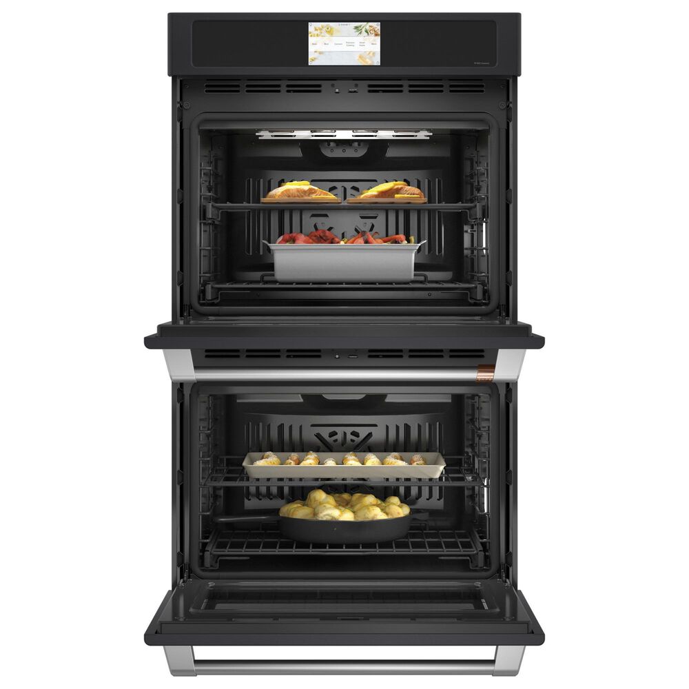 Cafe 2-Piece Kitchen Package with Matte Black 30" Smart Built-In Convection Double Wall Oven and Black 30" Touch Control Induction Cooktop, , large