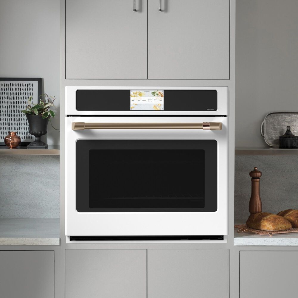 Cafe 2-Piece Kitchen Package with Matte White 30" Smart Built-In Convection Single Wall Oven and Stainless Steel 36" Touch Control Induction Cooktop, , large