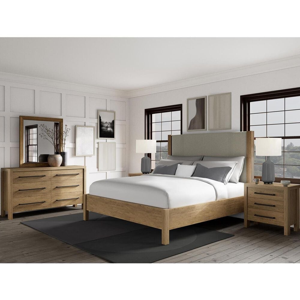 Shannon Hills Davie 3-Piece Queen Upholstered Bedroom Set in Pale Oak, , large