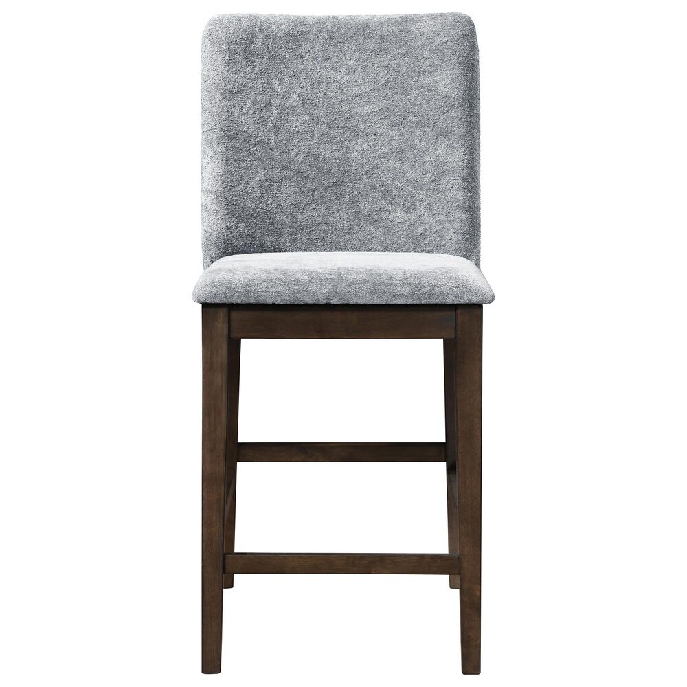 New Heritage Kody Counter Stool with Gray Upholstery in Dark Walnut, , large