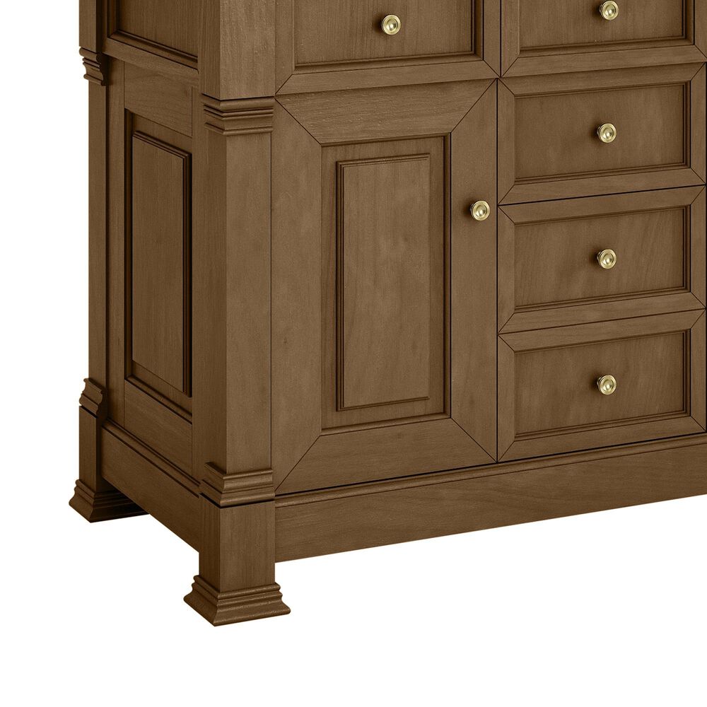 James Martin Vanities Brookfield 48&quot; Single Bathroom Vanity in Honey Oak with 3 cm Arctic Fall Solid Surface Top and Rectangular Sink, , large