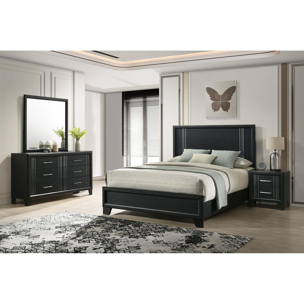 Crown Mark Charlie 2-Drawer Nightstand in Charcoal, , large