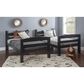 Linon Home Decor Levi Twin Over Twin Bunk Bed in Black, , large