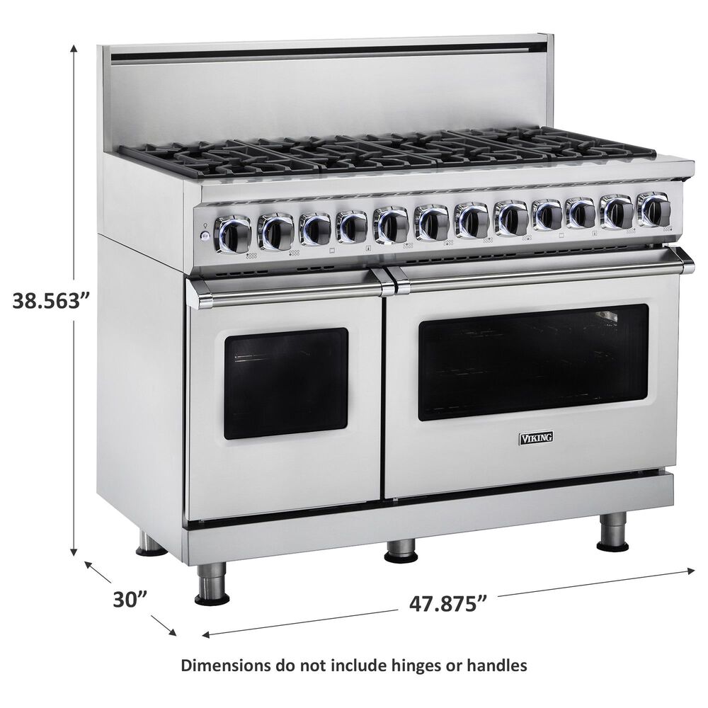 Viking Range 48&quot; Freestanding Dual Fuel Range with 8 Burners in Stainless Steel, , large