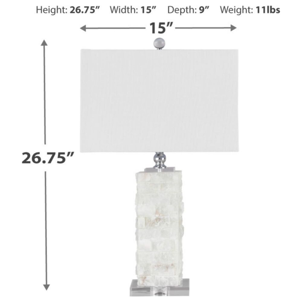 Ashley Malise Alabaster Table Lamp in White, , large