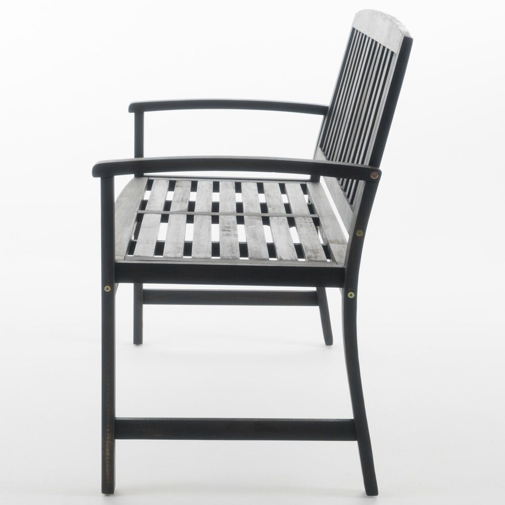 Hearth and Haven Loja Patio Bench in Dark Grey, , large