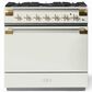 AGA Elise 36" Dual Fuel Range with Antique Brass Knobs in White, , large