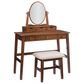 Linon Home Decor Lorna Vanity with Stool in Walnut, , large
