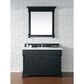 James Martin Vanities Brookfield 48" Single Bathroom Vanity in Antique Black with 3 cm White Zeus Quartz Top and Rectangular Sink, , large