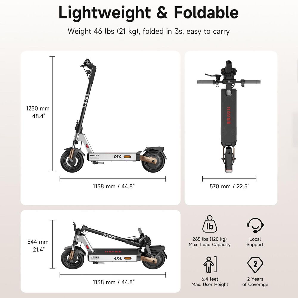Navee G5 Electric Scooter in Black, , large
