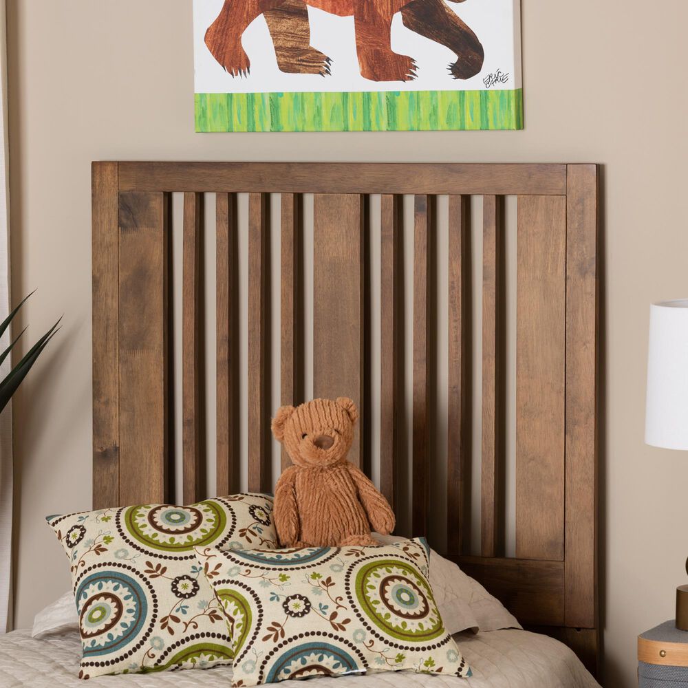 Baxton Studio Harena Twin Slat Headboard in Ash Walnut, , large