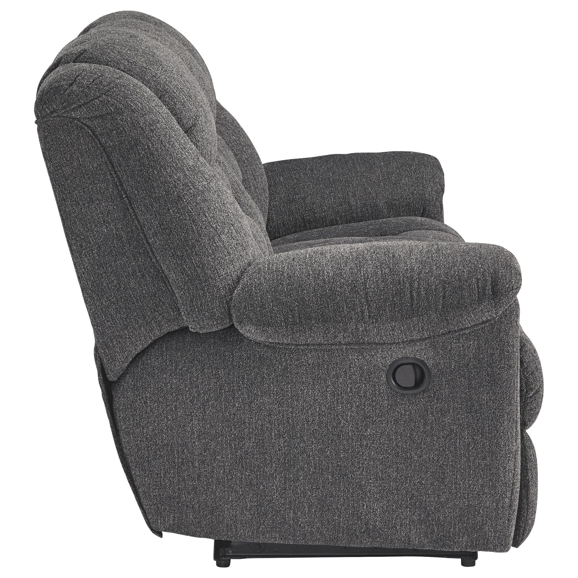 Ashley Foreside Manual Reclining Sofa in Charcoal