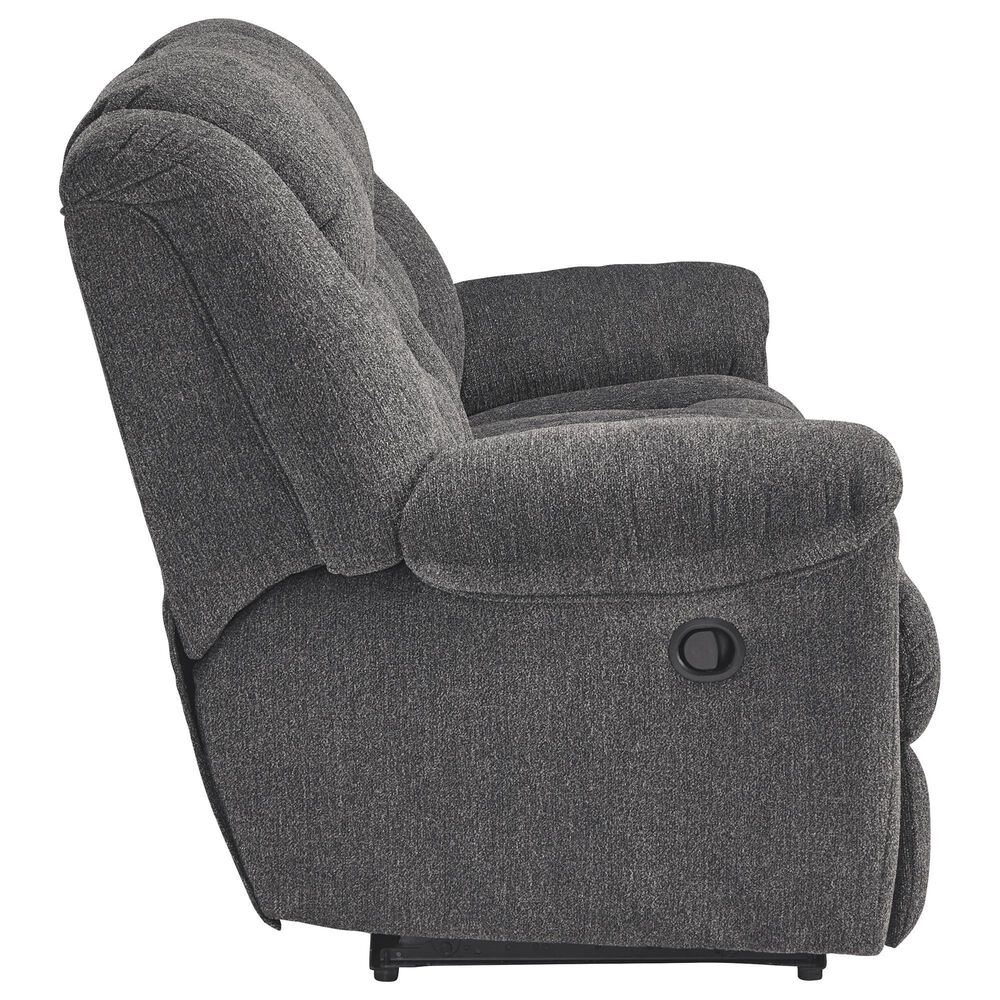 Ashley Foreside Manual Reclining Sofa in Charcoal, , large