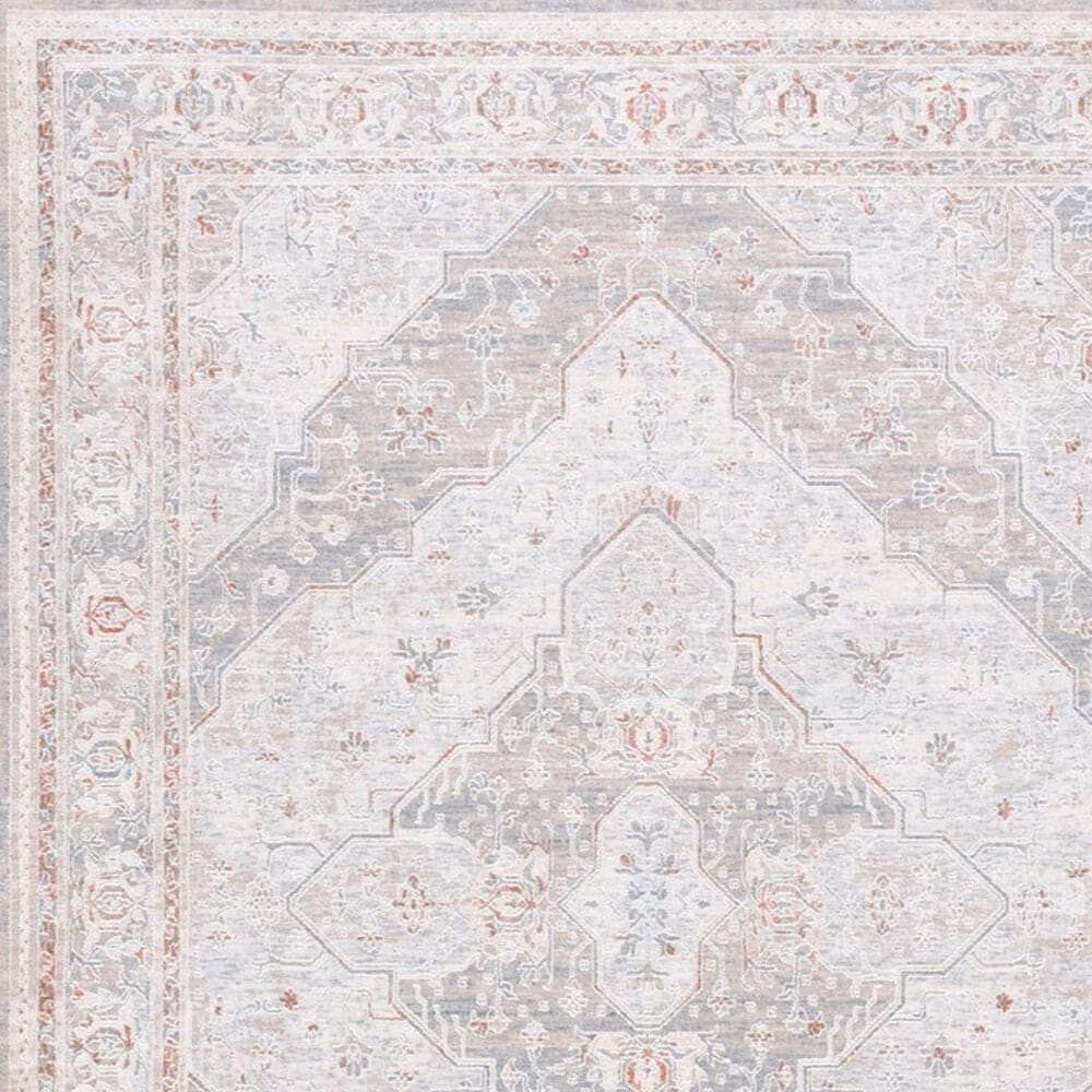 Safavieh Marmara MRM320B 6&#39;7&quot; Round Beige, Blue and Rust Area Rug, , large