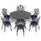 Hearth and Haven Outdoor Aluminum Dining Table with Round Table Top and Carved Texture, Black, , large