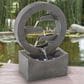 Timberlake Pure Garden Resin Round Cascade Fountain in Stone Gray, , large