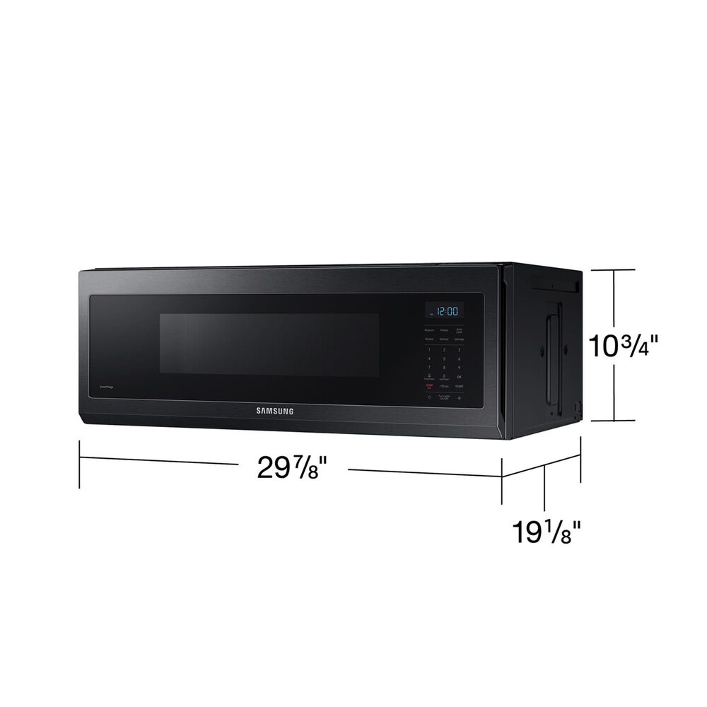Samsung 1.1 Cu. Ft. Smart SLIM Over-the-Range Microwave with 400 CFM Hood Ventilation in Matte Black Steel, , large