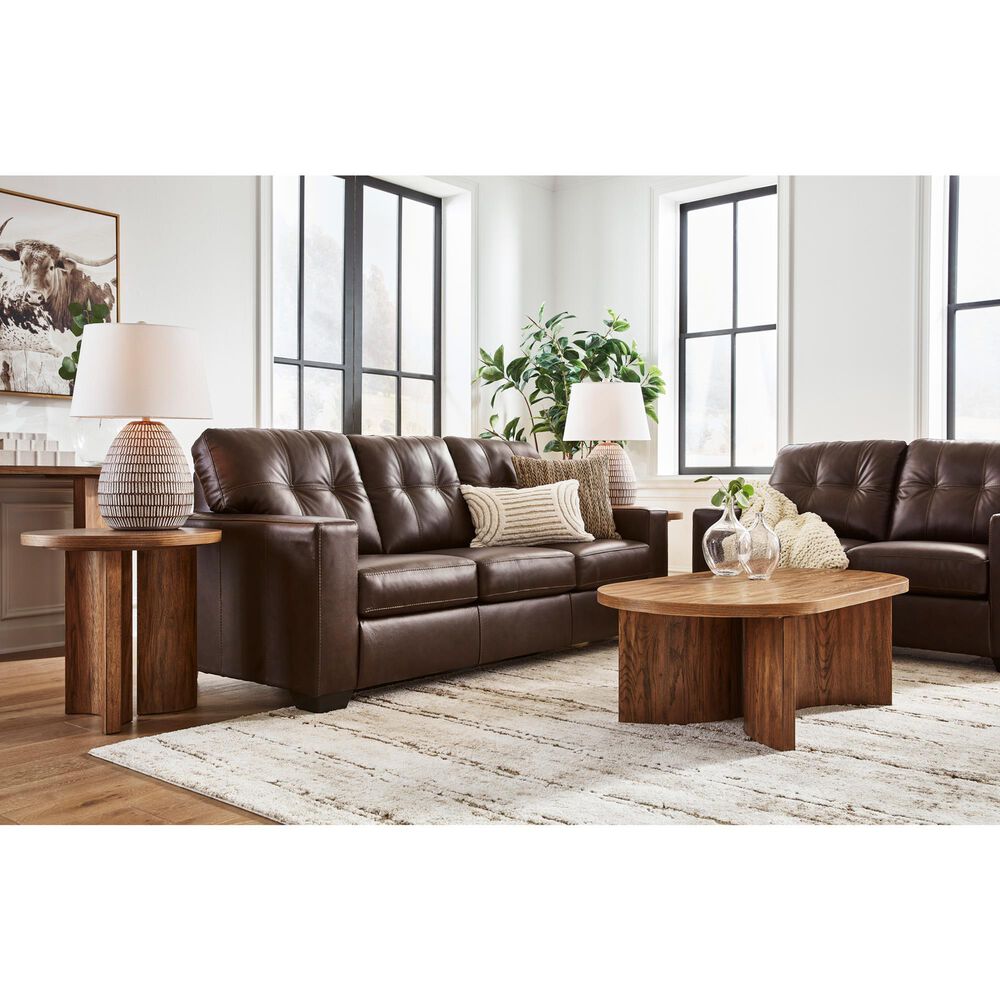 Ashley Santorine Stationary Sofa in Dark Brown, , large