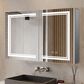 Lexora Home Mesa 40" x 28" LED Mirror Medicine Cabinet with Defogger in Aluminium, , large
