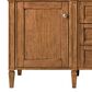 James Martin Vanities Brittany 60" Double Bathroom Vanity in Saddle Brown with 3 cm Eternal Jasmine Pearl Silestone Top, Rectangular Sinks and FreePower Wireless Charger, , large