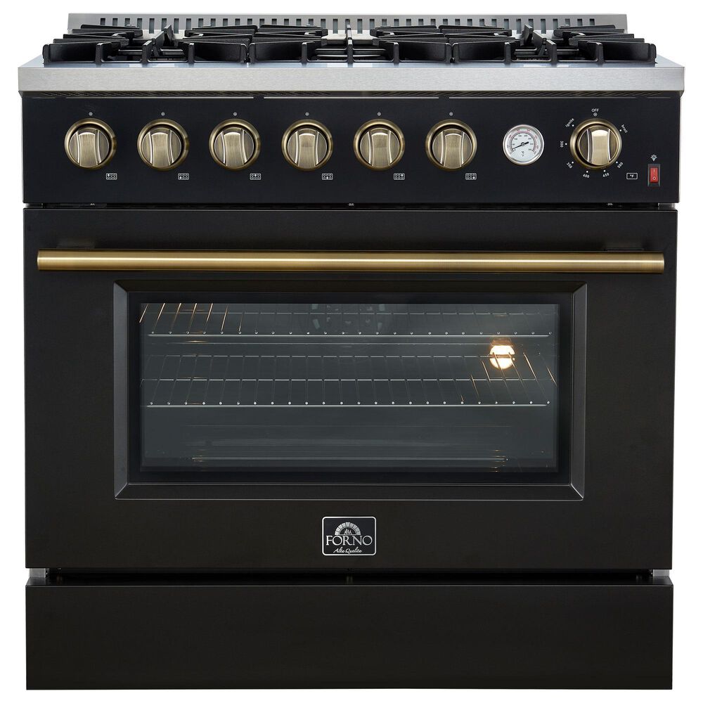 Forno Marco 36" Freestanding Gas Range in Black, , large