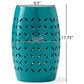 Hearth and Haven Lilac Outdoor Metal Side Table with Cylindrical Design in Teal, , large