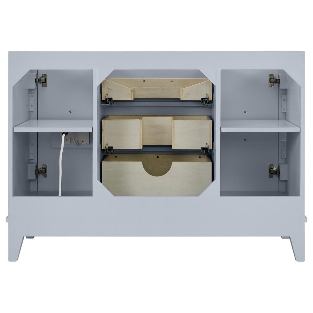 37B Fenwick 48" Single Bathroom Vanity in Soft Blue with Glossy White Composite Stone Top and Backsplash, , large