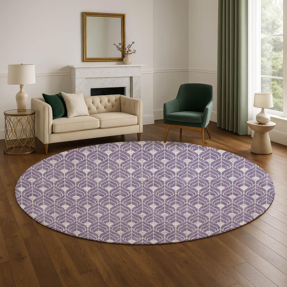 Dalyn Rug Company The Reserve TR10 Plum 8&#39; Round Indoor/Outdoor Area Rug, , large