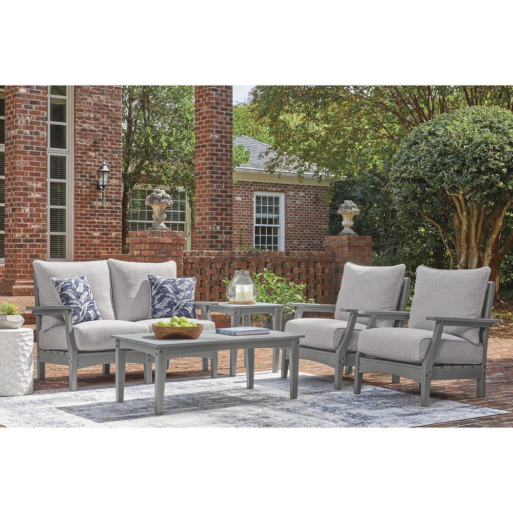 Ashley Cove Beach Outdoor Lounge Chair with Cushion in Gray, , large