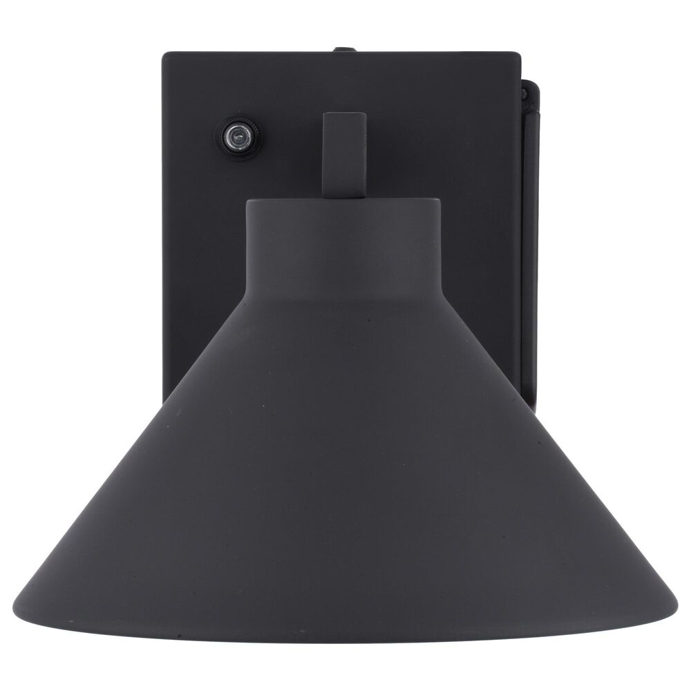 Vaxcel Sumner 1-Light Outdoor Wall Sconce Dusk-to-Dawn with GFCI Outlet in Matte Black, , large