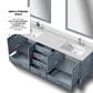 Lexora Home Jacques 80" Double Bathroom Vanity in Dark Grey with 2 cm White Cultured Marble Top and Rectangular Sinks, , large