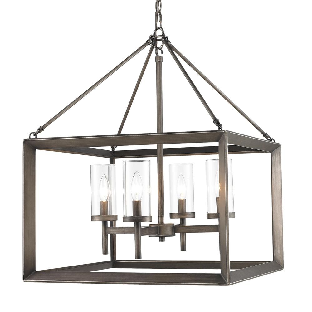 Golden Lighting Smyth 4-Light Chandelier in Gunmetal Bronze, , large