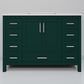 Lexora Home Jacques 48" Single Bathroom Vanity in Green with 2 cm White Cultured Marble Top and Rectangular Sink, , large